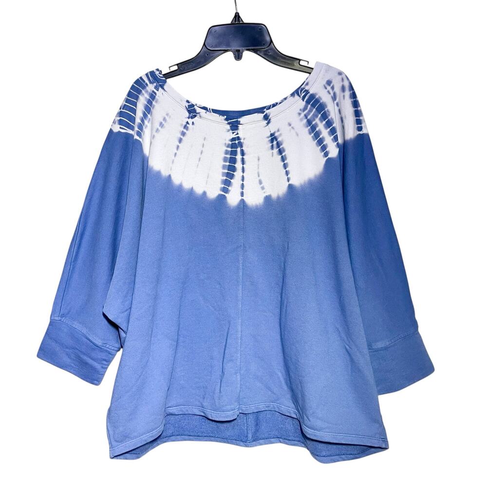 J. Jill Tie Dye Sweatshirt Organic Cotton Dolman Sleeve - Picture 3 of 10
